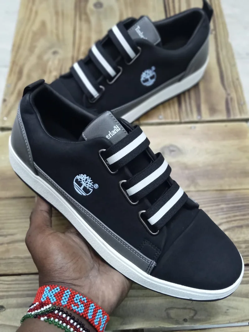 Timberland Vulcanized Sneaker Shoes Elastic Slip On Loafers Flat Shoes - Black