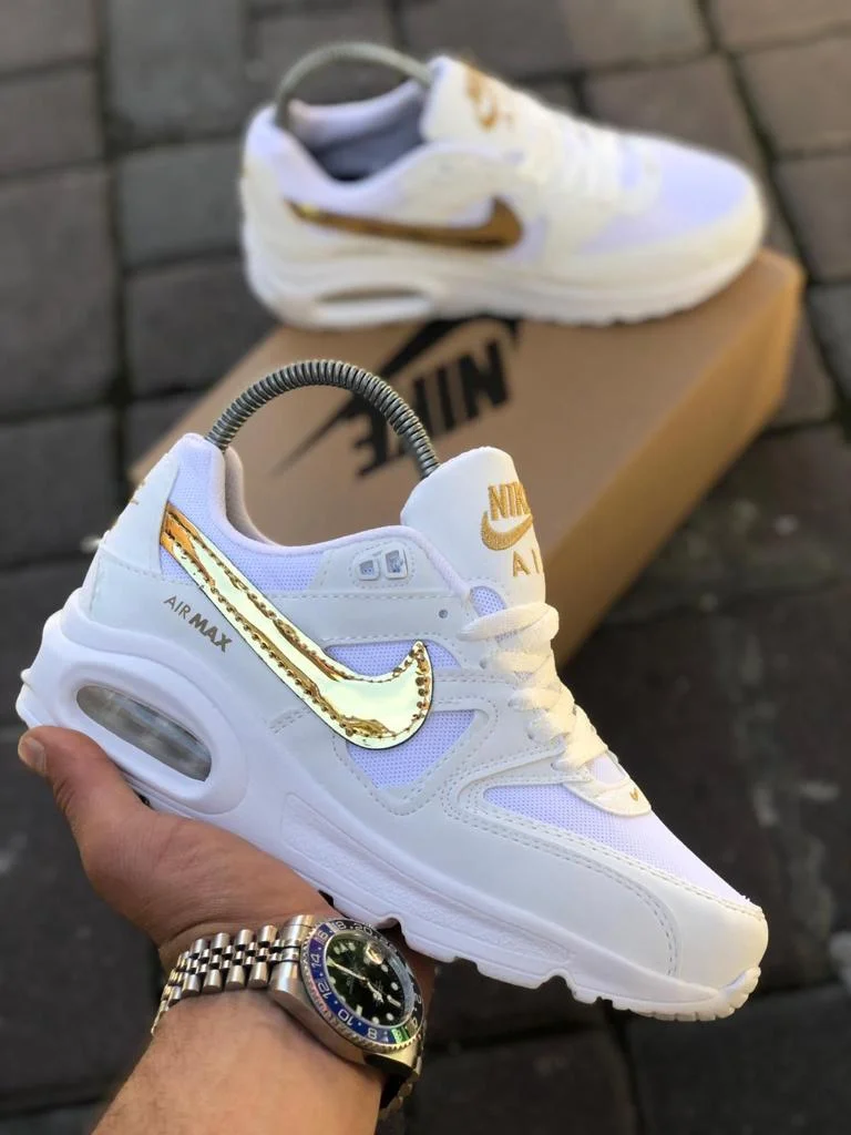 Air Max 90 Gold White Skateboarding Trainers Sneakers