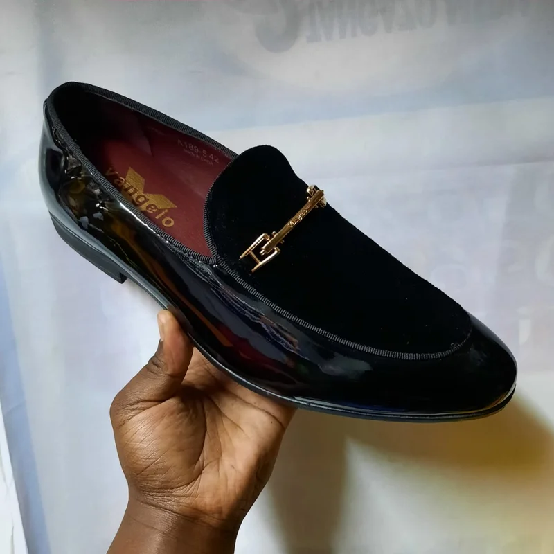 Vangelo Black Mens Formal Loafer Shoes