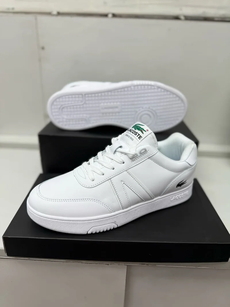 WHITE  LACOSTE  LEATHER SNEAKERS