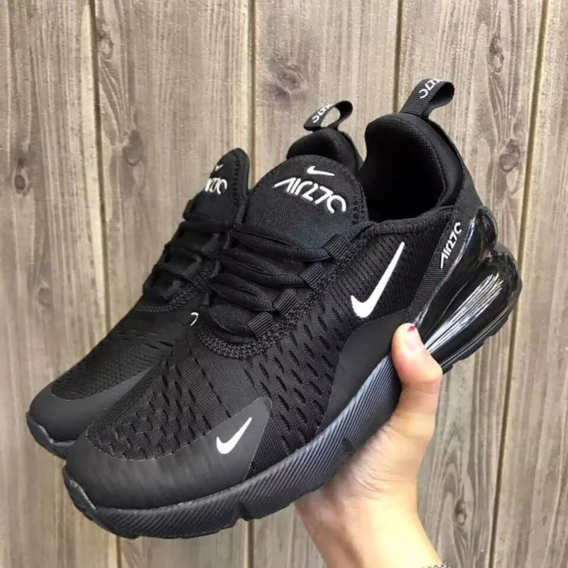 Airmax 270 Nike Sneakers Men and Women Shoes Black White Tick