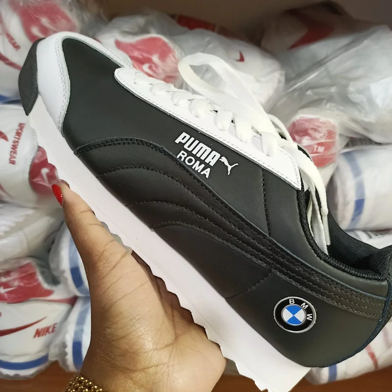 White Black BMW Black Puma Roma Casual Shoes  Lace-Up