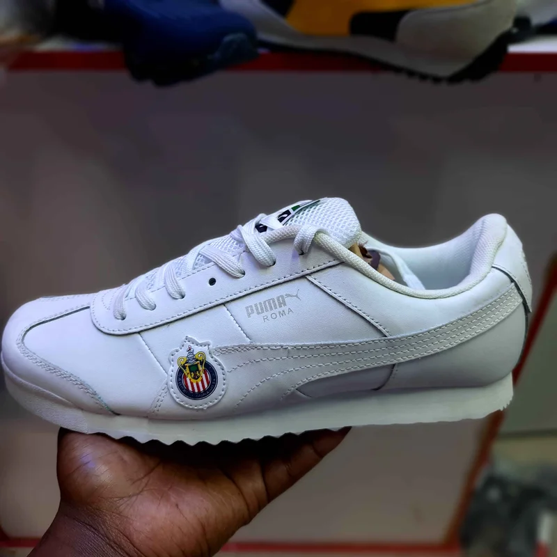 White BMW Puma Roma  Lace-Up Casual Shoes