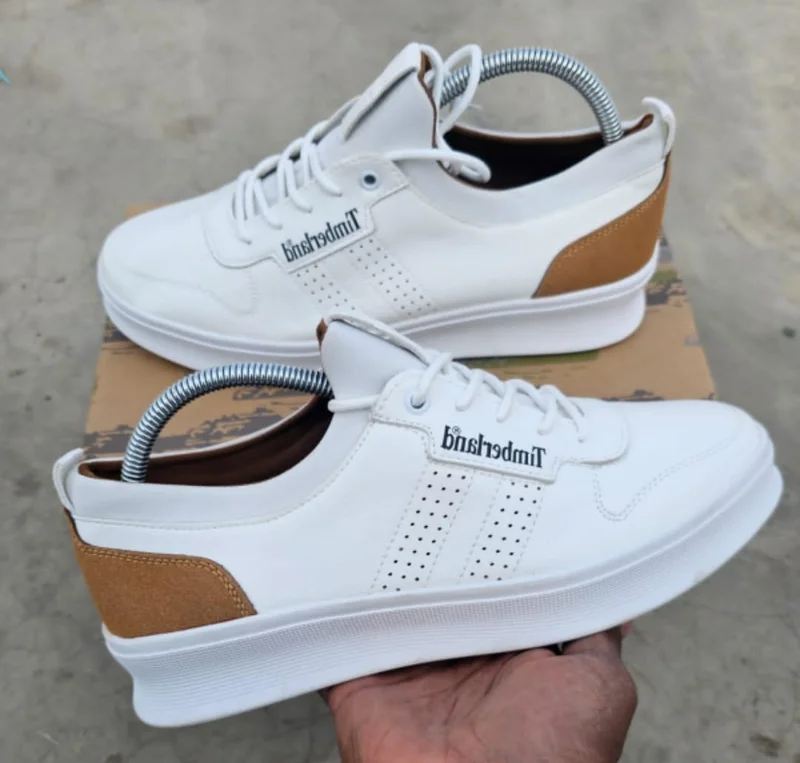 white Leather Timberland Sneakers