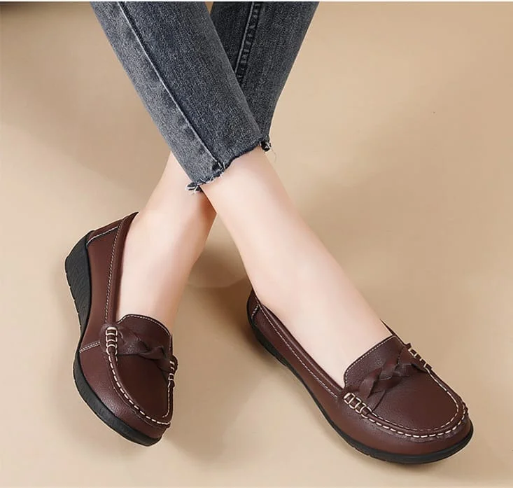 Women's Casual Loafers Comfortable Closed Toe Shoes Lady Work Non Slip on