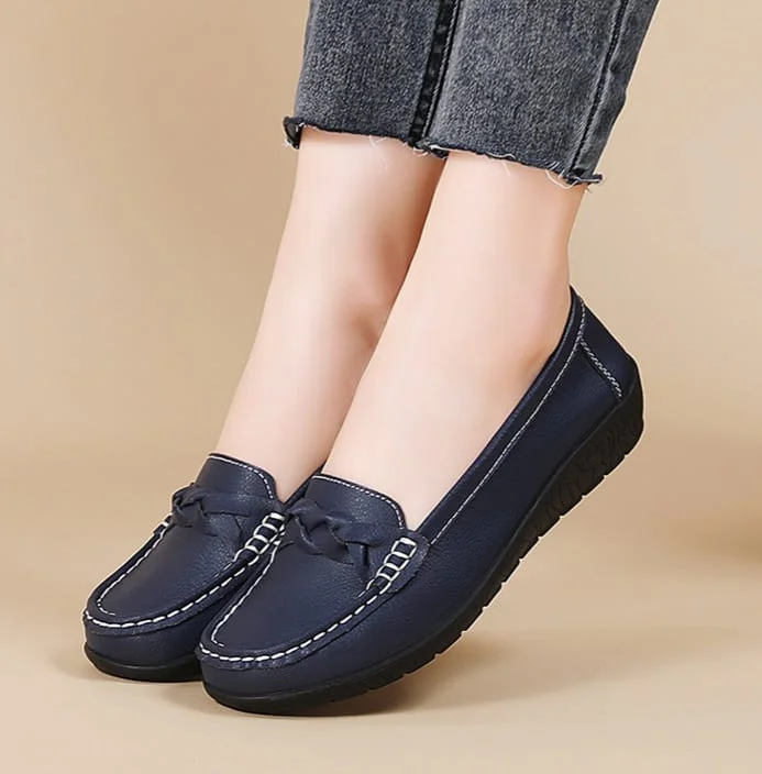 Women's Casual Loafers Comfortable ClosedToe Shoes Lady Work Non Slipon