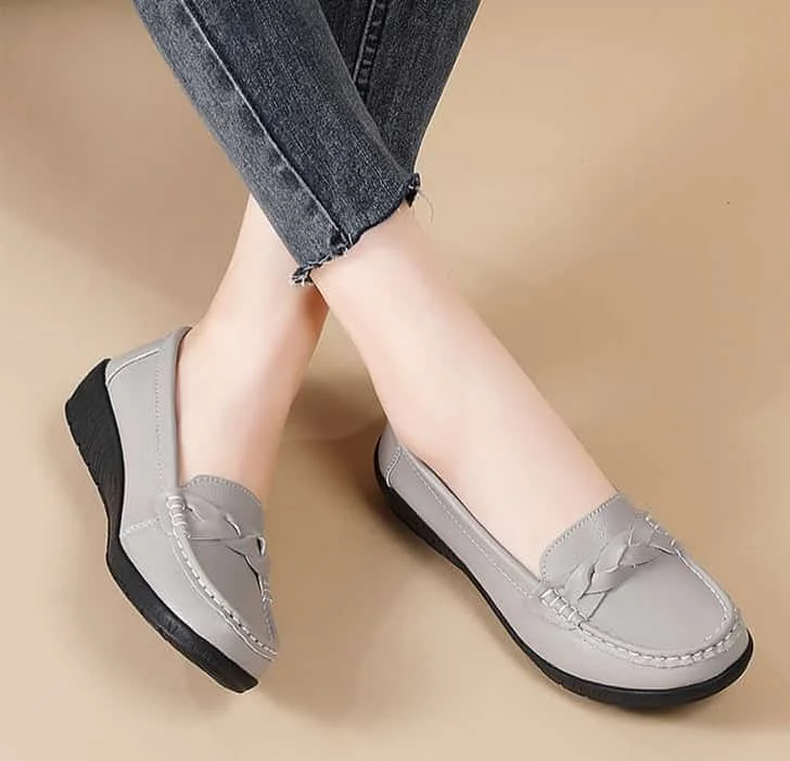 Women's Casual Loafers Comfortable ClosedToe Shoes Lady Work Non Slipono