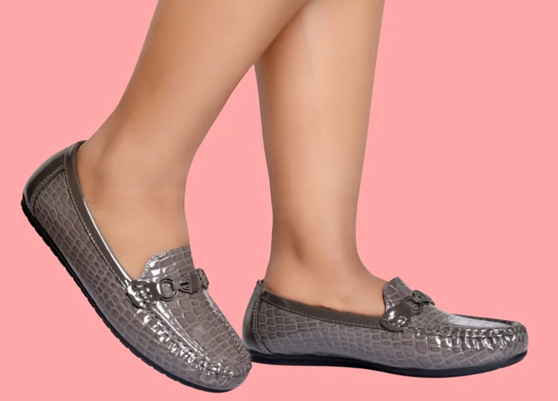 Women's Comfortable Patent Leather Loafers with Massage Footbed