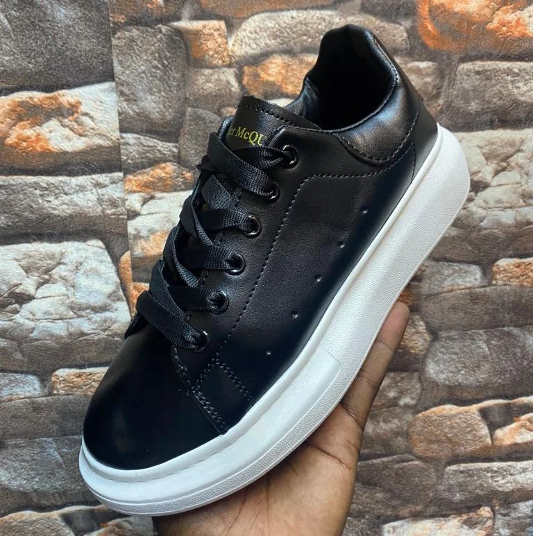 Alexander MCQueen Men’s Deck lace-up cotton-blend low-top trainers