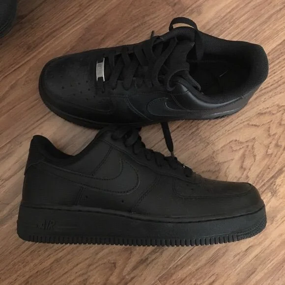 All Black Nike Air Force 1 Sneakers