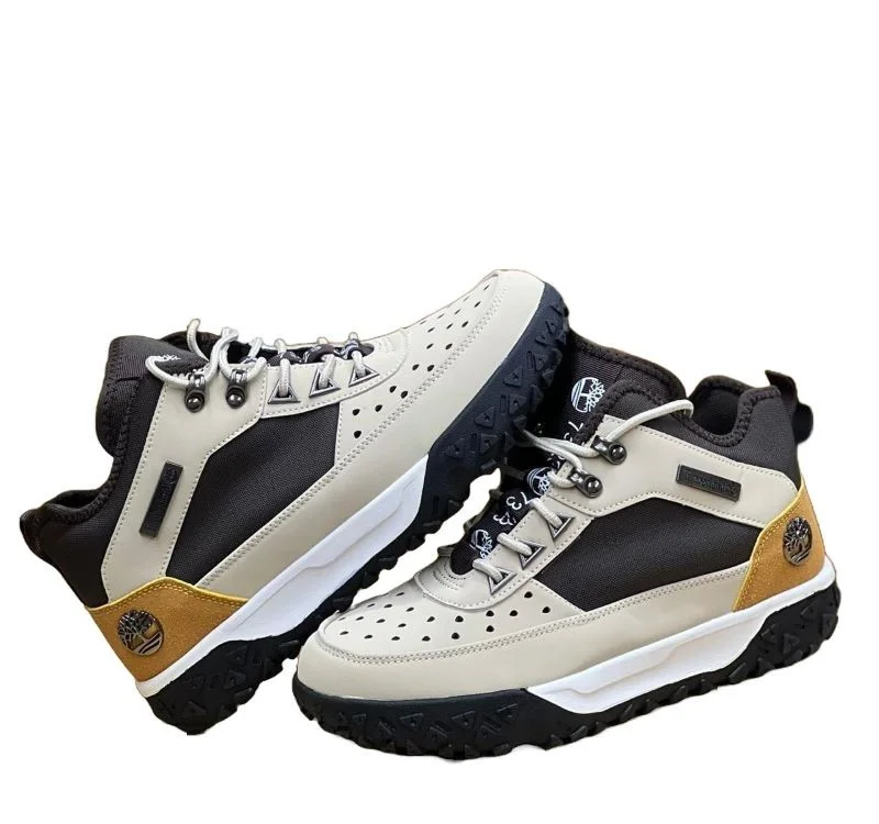 TIMBERLAND MEN'S BEIGE GREENSTRIDE MOTION 6 MID LACE-UP HIKING SHOE BOOTS