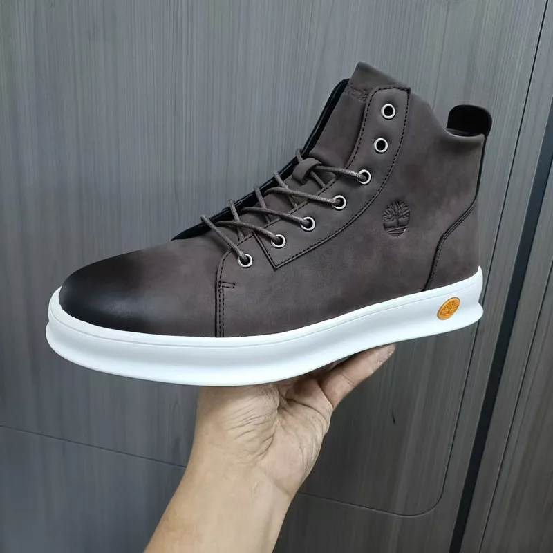 DARK  BROWN  TIMBERLAND HIGH-TOP BOOTS