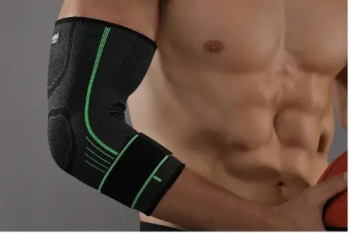 [ElbowBraceGreen] Green-Black Elbow Compression Sleeve for Relieving Elbow Pain,Relief-Enhance Performance & Protect Your Elbow-Gym Elbow brace 