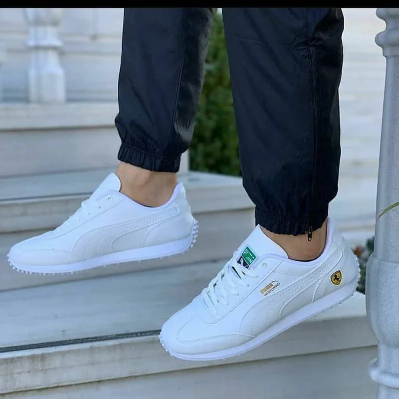 All White PUMA Men's Whirlwind Classic Fashion Sneaker