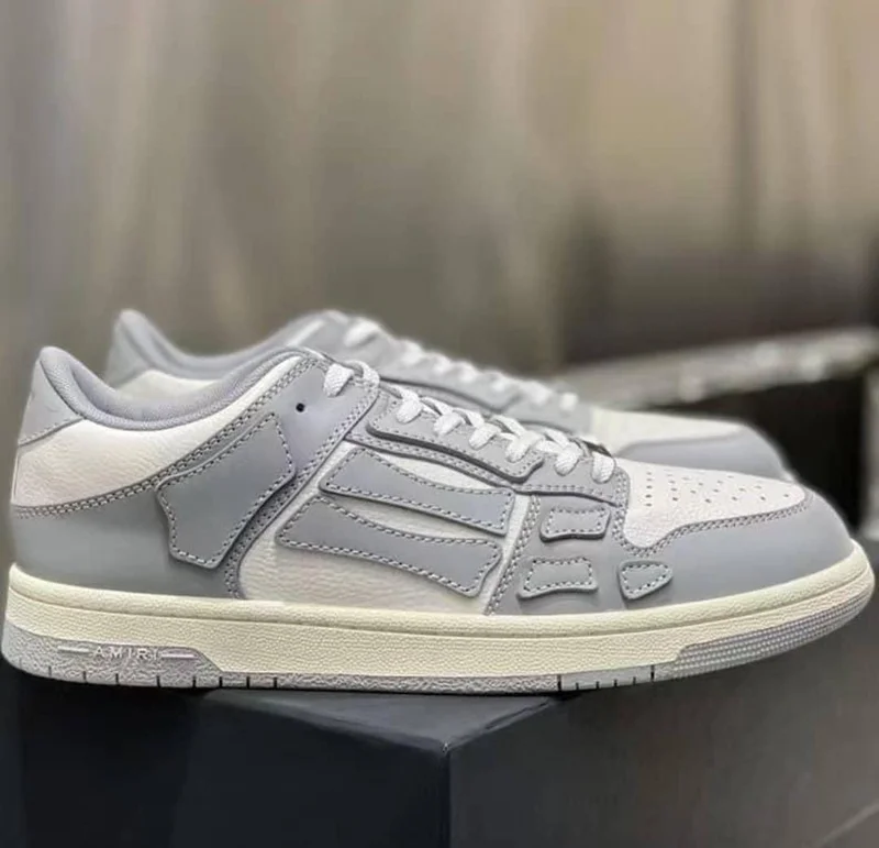 Amiri Men's White Skeleton Low-top Trainers - Grey