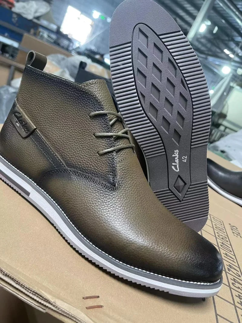 Authentic Leather Clark Boots-COFFEE