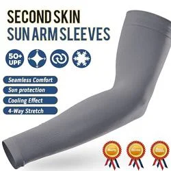 2PCS Sun Protection Ice Sleeves|UPF 50+|Stay Cool &Protected-Gray With Thumbhole