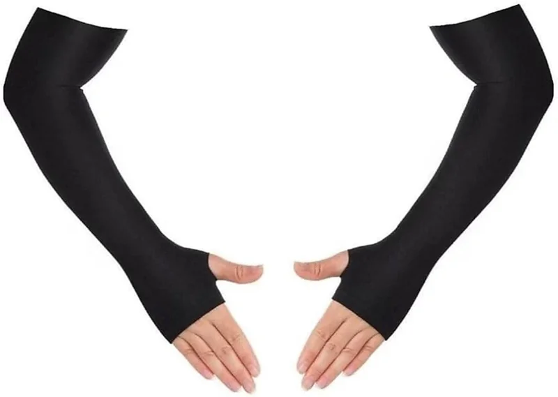 2PCS Ultimate Sun Protection Ice Sleeves | UPF 50+ | Stay Cool & Protected-Black