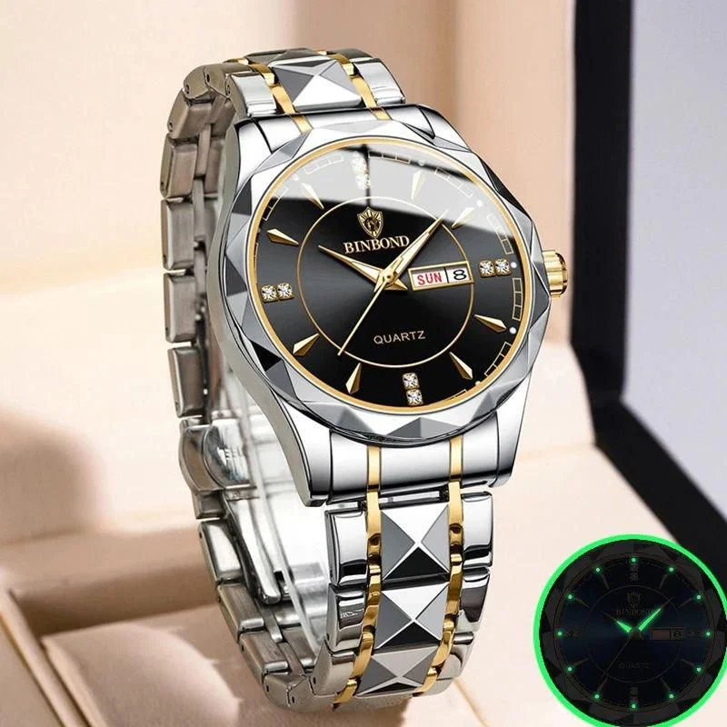 BINBOND GENTS /MEN SILVER BATTERY POWERED WATCH