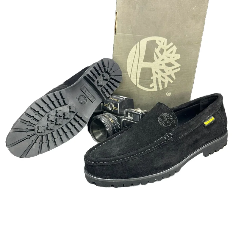 BLACK  TIMBERLAND  SUEDE CASUAL SHOES LOAFERS.