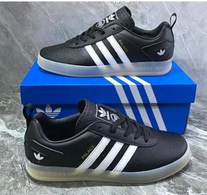 Black and White Adidas Mens Palace Skateboarding Shoes