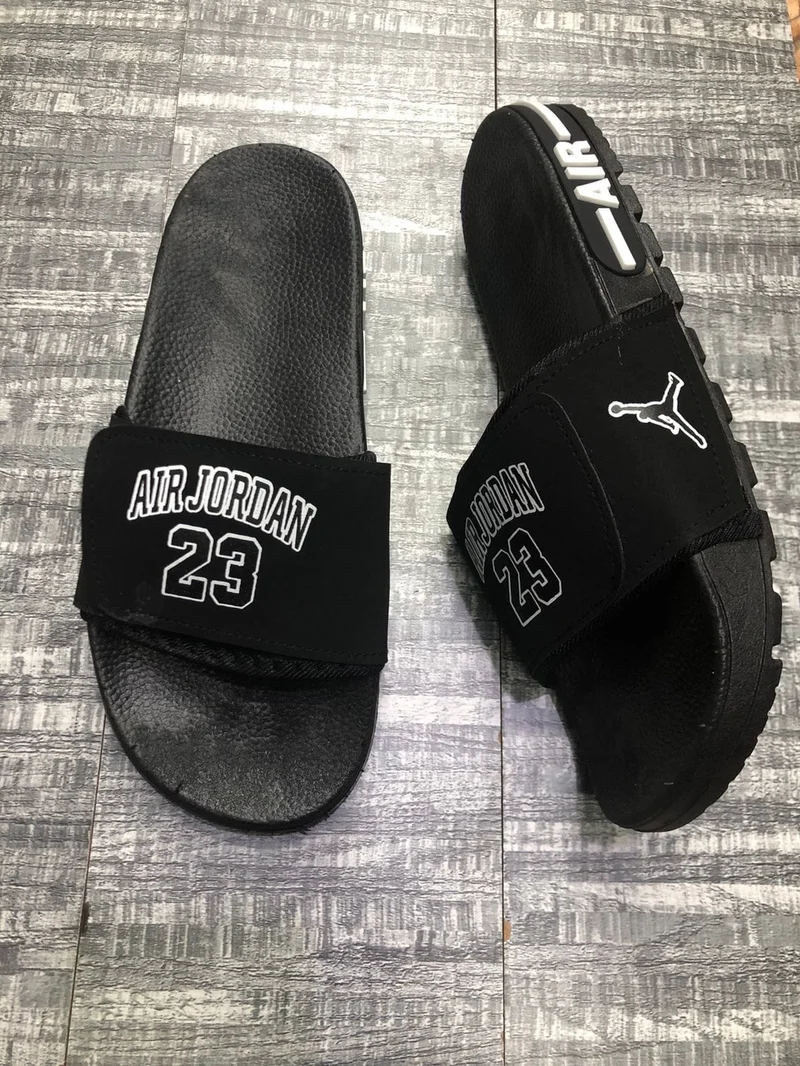 Black and White Air Jordan 23 Unisex Slides