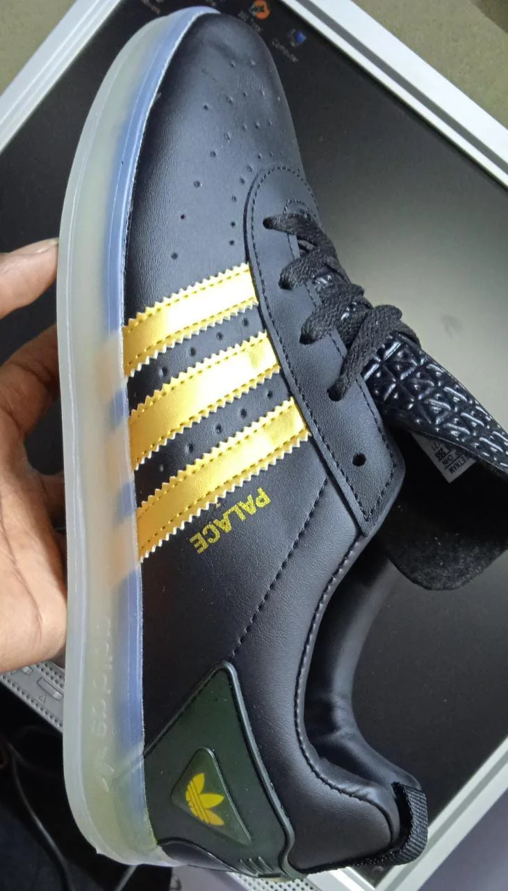 Black and Yellow Adidas Mens Palace Skateboarding Shoes