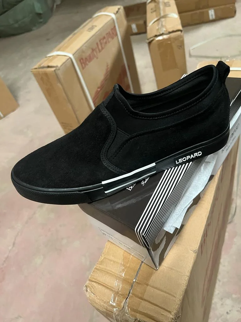 Black Beauty Leopard Canvas Rubber Shoes