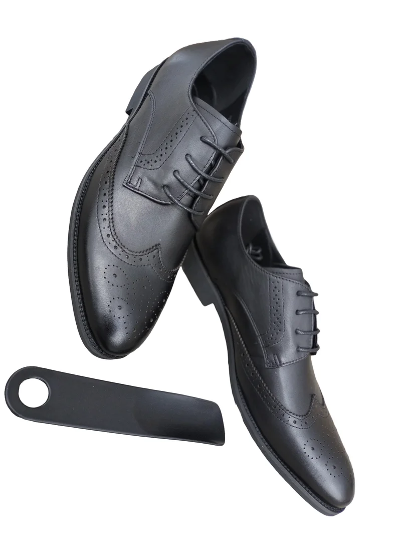 BLACK BROGUE LEATHER DERBY OFFICIAL
