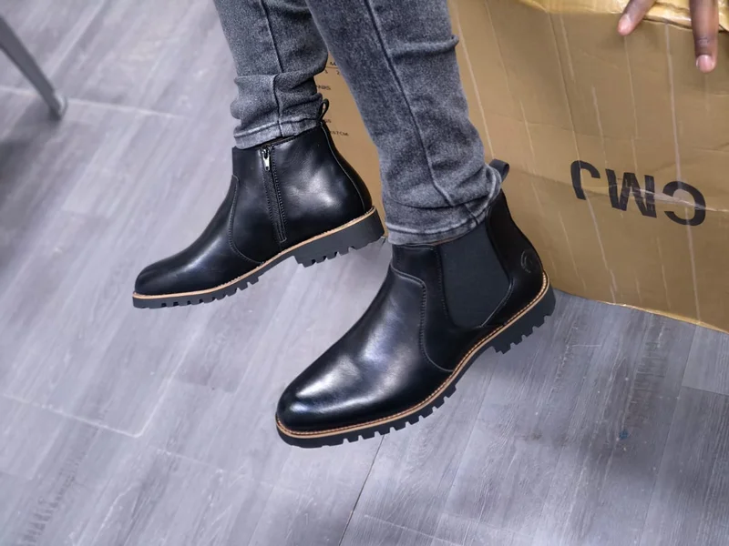 BLACK CASUAL  ANKLE  BOOTS FOR MEN