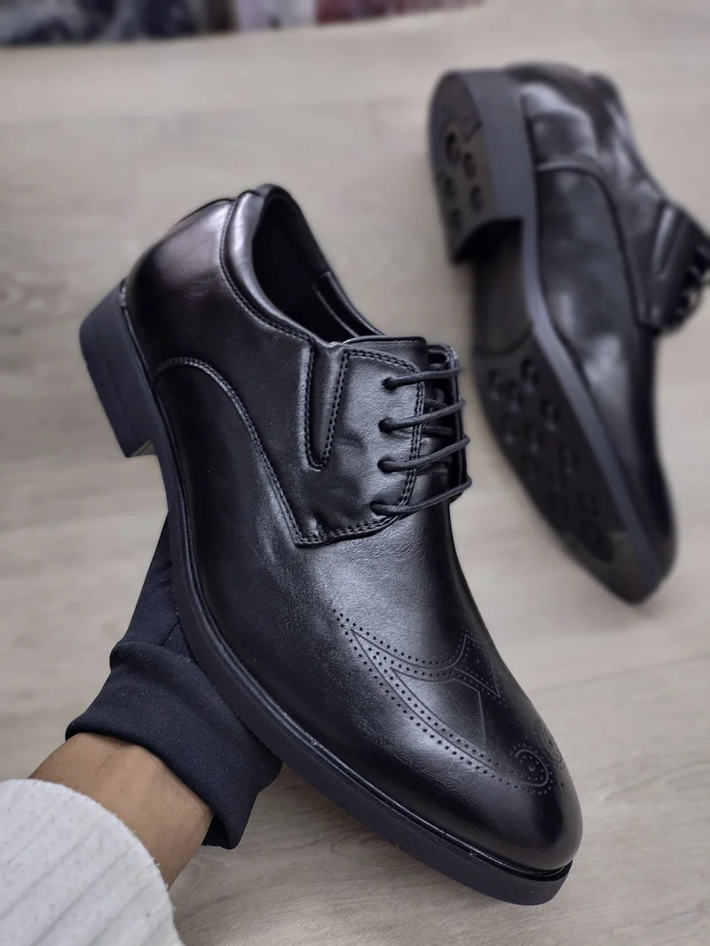 Black Empire Design Premium Leather Official Shoes Laced Shoes