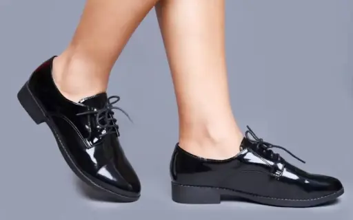 Black Fashion Brogues Ladies Laced Shoes