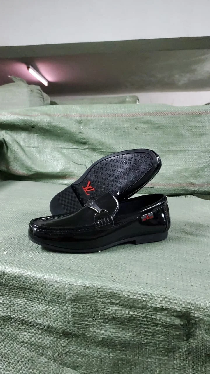 Black L V Mens Loafers Shoes