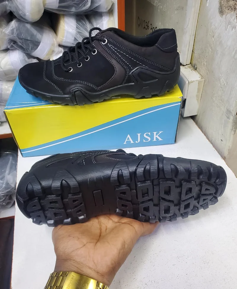 Black Laced All-Terrain Outdoor AJSK Smart Casual Loafers
