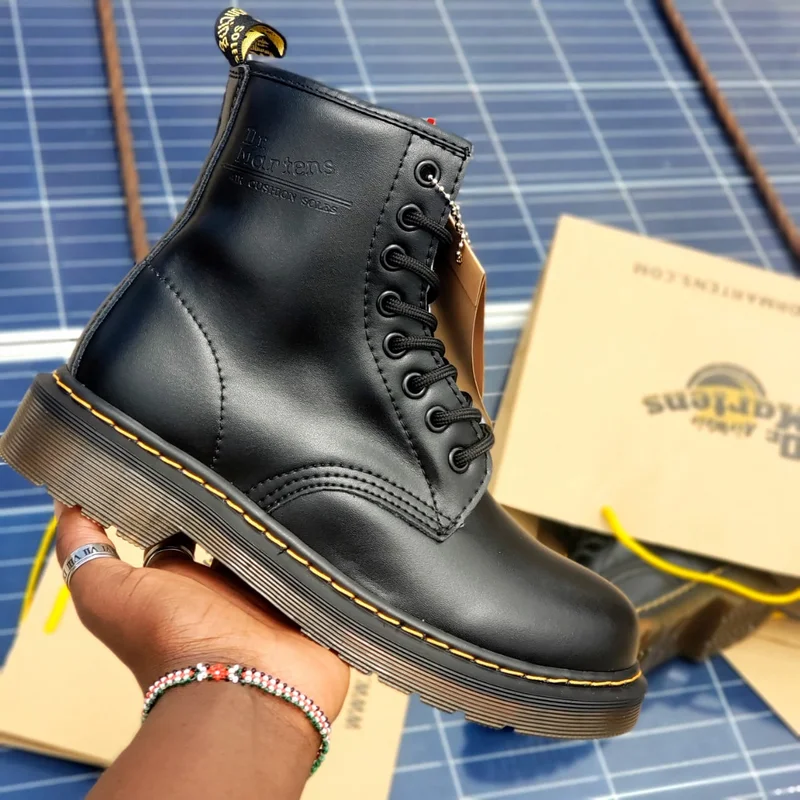 Black Laces Ankle Platform Dr Martin Boots Women Chunky Boots
