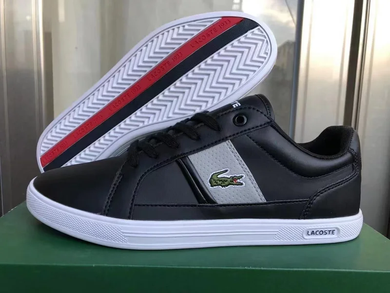 Black Lacoste Classic  Sneakers Quality Sport Trainers.