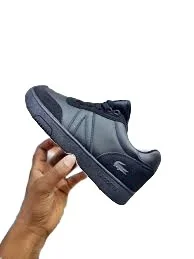 BLACK LACOSTE LEATHER SNEAKERS