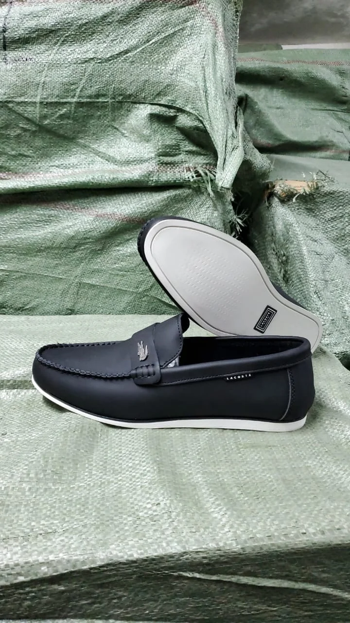 Black Lacoste Slipon Mens Loafers Shoes