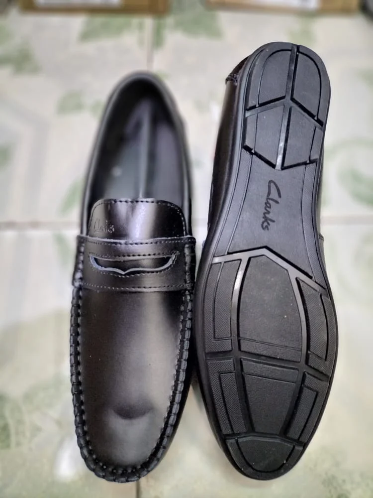 Black Leather Men Casual Clarks Loafers Clarks