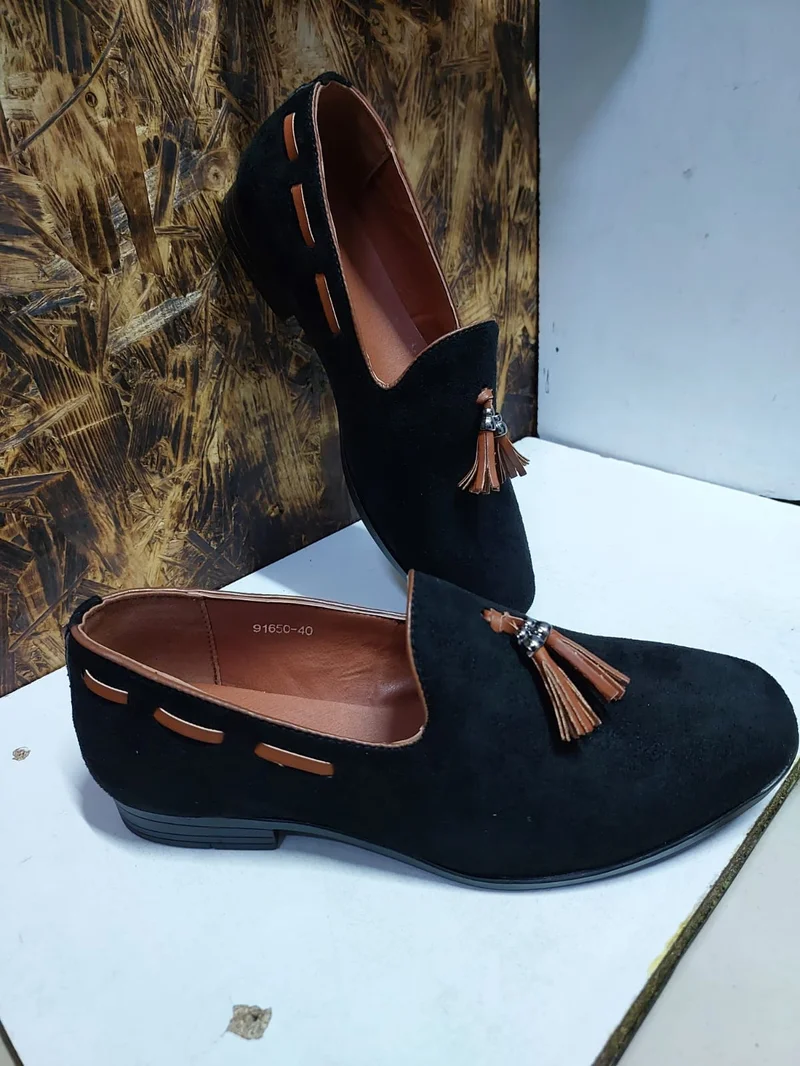 Black Moccassin Loafers Slip-on Mens  Shoes