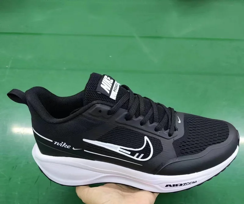 Black Nike Air Zoom Pegasus Sneaker- White rubber sole
