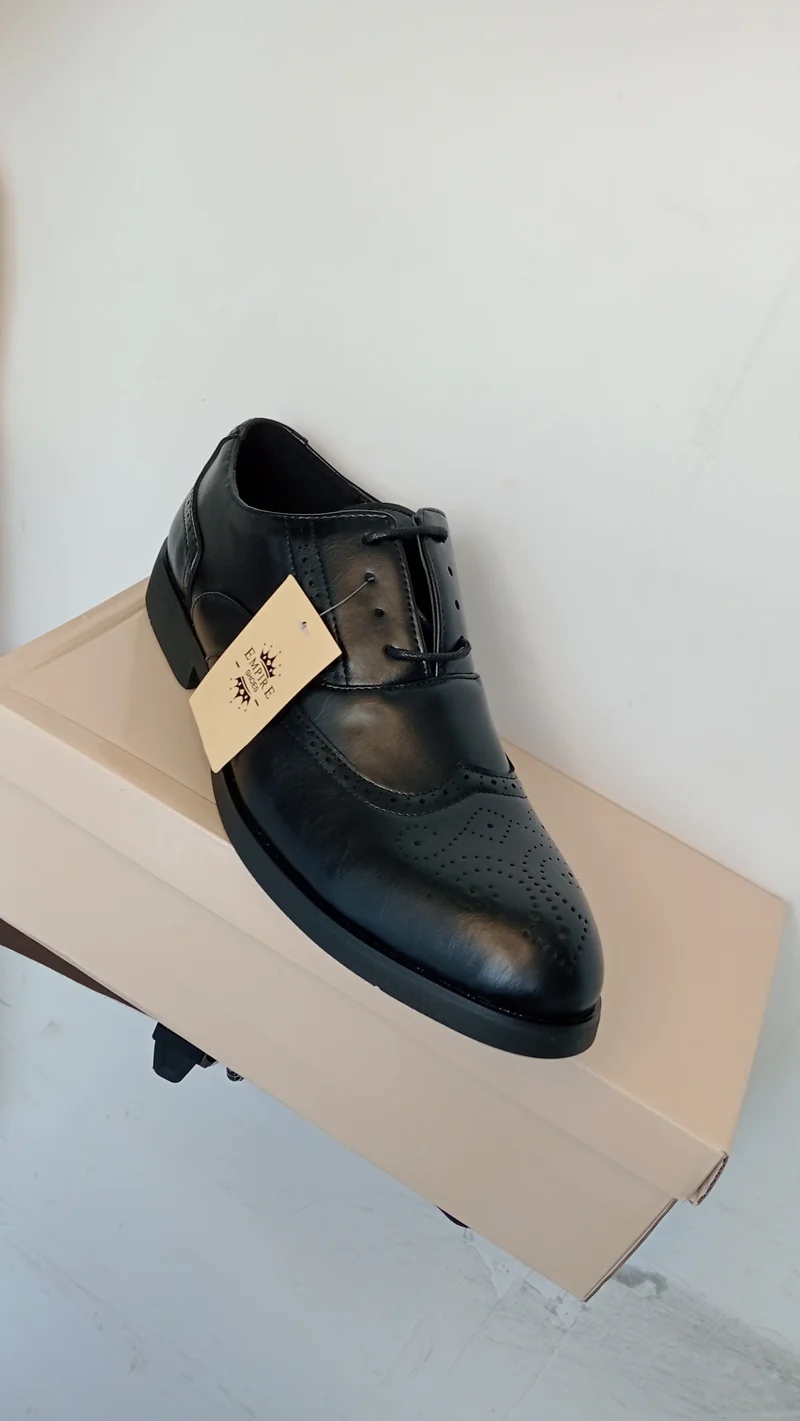 Black Oxford Design Premium Leather Official Shoes Laced Shoes
