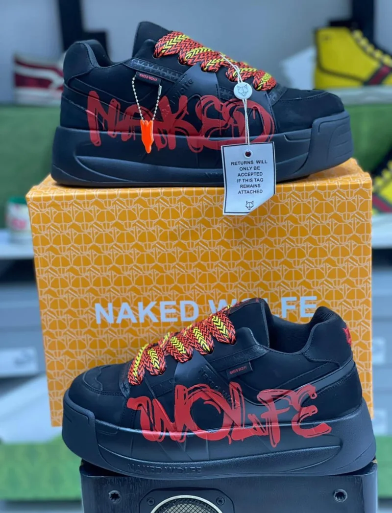 Black Red Quality Original Naked Wolfe Unisex Sneakers